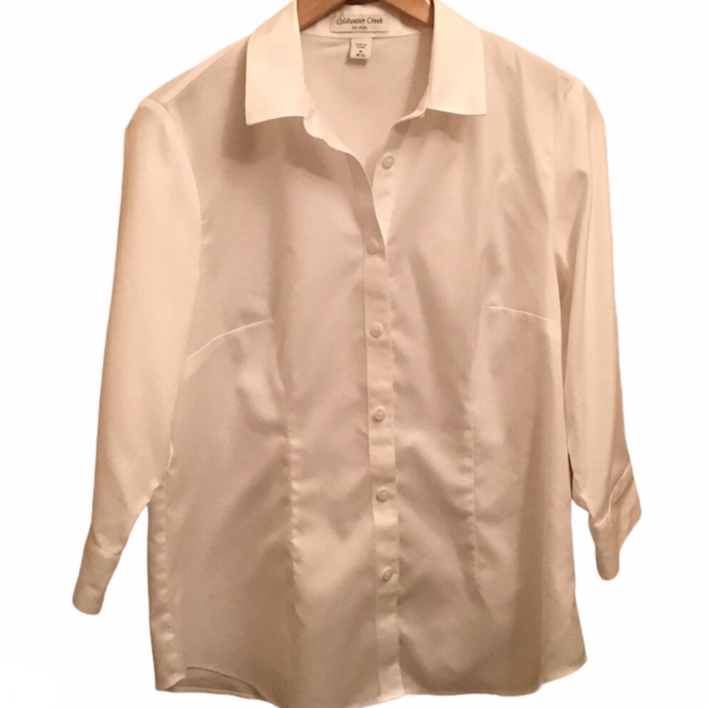 Coldwater Creek White 3/4 Sleeve Shirt